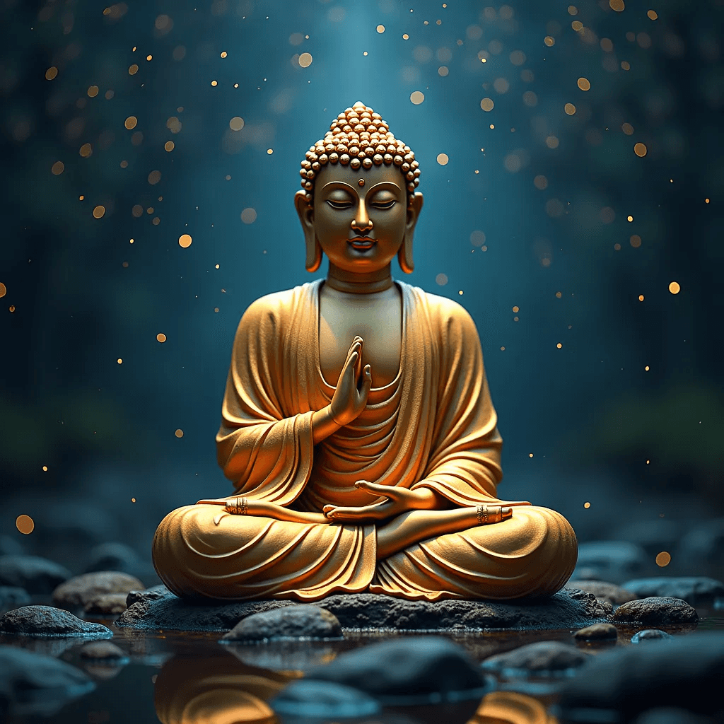 Bild eines Buddhas, symbolisiert Achtsamkeit und innere Ruhe - erstellt mit FLUX.1